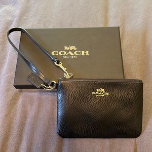 NWOT Black and Gold Coach Wristlet Wallet